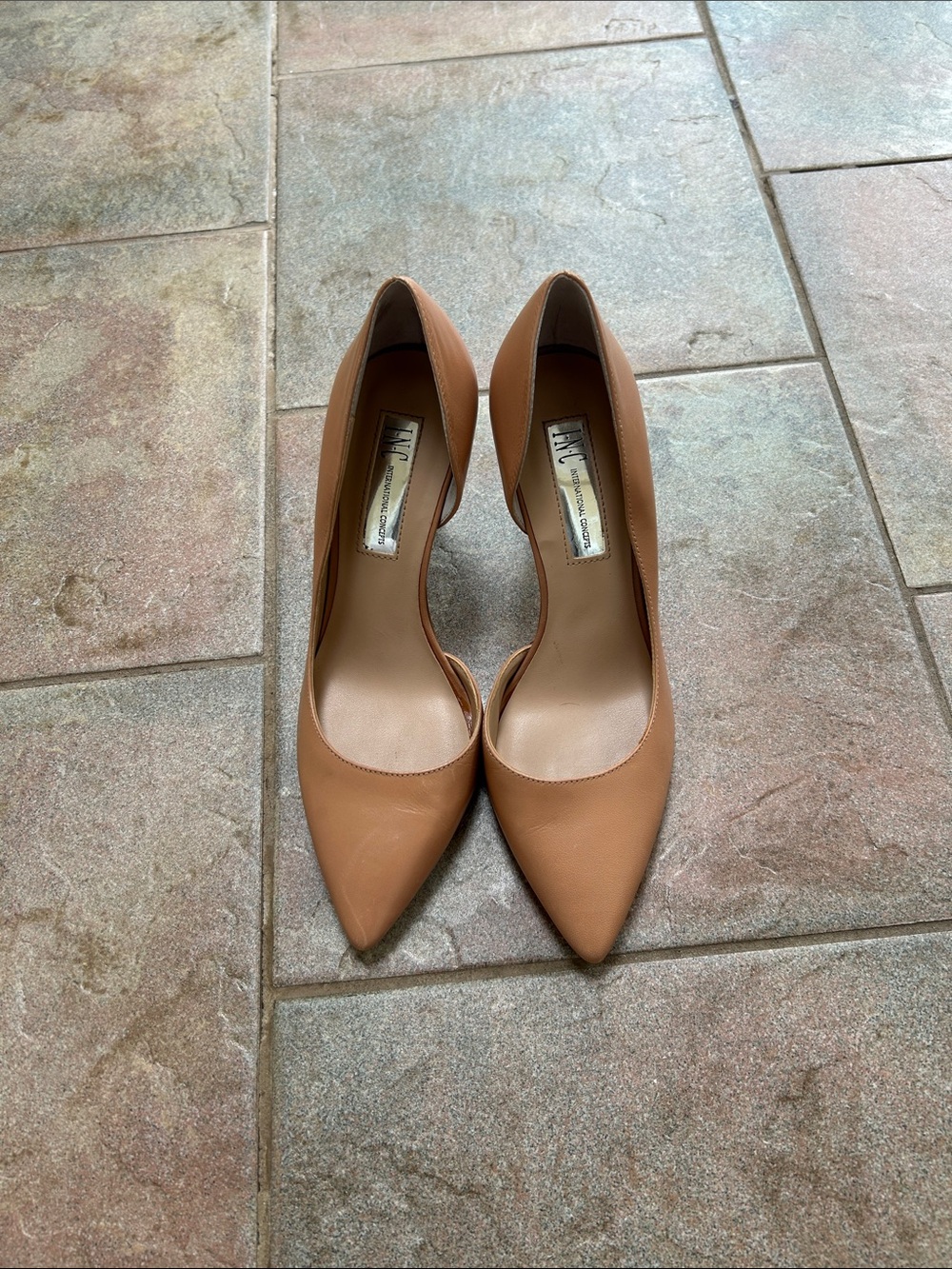 INC International Concepts Tan Pointed Toe Pumps